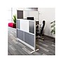 Luxor Workflow Series 8-Panel Modular Room Divider System Add-On Wall with Whiteboard, 70"H x 70"W, Gray/Silver~#|#~2217C900-8620-4D42-A468DA45E5DB1202_sc7