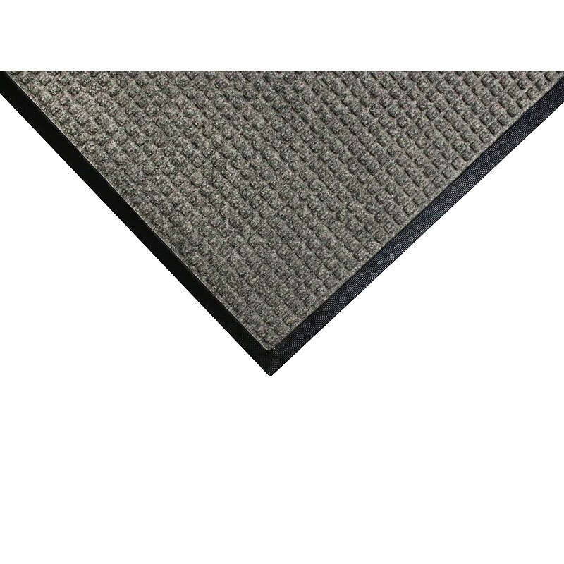 M + A Matting WaterHog Squares Classic Commercial Wiper/Scraper Entrance Floor Mat, 6' x 12', Medium Grey (20057612070) image 1