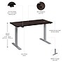 Bush Business Furniture Move 60 Series 48"W Electric Height Adjustable Standing Desk, Black Walnut/Cool Gray (M6S4824BWSK)~#|#~221B5A4E-6EF0-4C93-93725D1119797F34_sc7