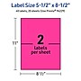 Avery Laser/Inkjet Rectangle Multipurpose Labels, 5.5" x 8.5", Neon Magenta, 40/Pack (94229)~#|#~221FE7B1-931A-4FB0-B4E5961032DD63B0_sc7