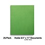 Staples Smooth 2-Pocket Paper Folder with Fasteners, Green, 25/Box (50773/27541-CC)~#|#~22239DC8-CF54-48C1-B1416C9E7EEE4A04_sc7