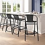Flash Furniture Lila Indoor-Outdoor PE Rattan Restaurant Barstool, Black, 4/Pack (4SDA632032RBK)~#|#~222CA449-99CC-4A47-BA8D9E66559E38BE_sc7