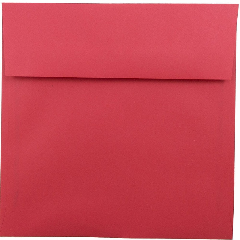 JAM Paper Invitation Envelope 8 1/2" x 8 1/2", Red, 100/Pack (2794374d) image 1