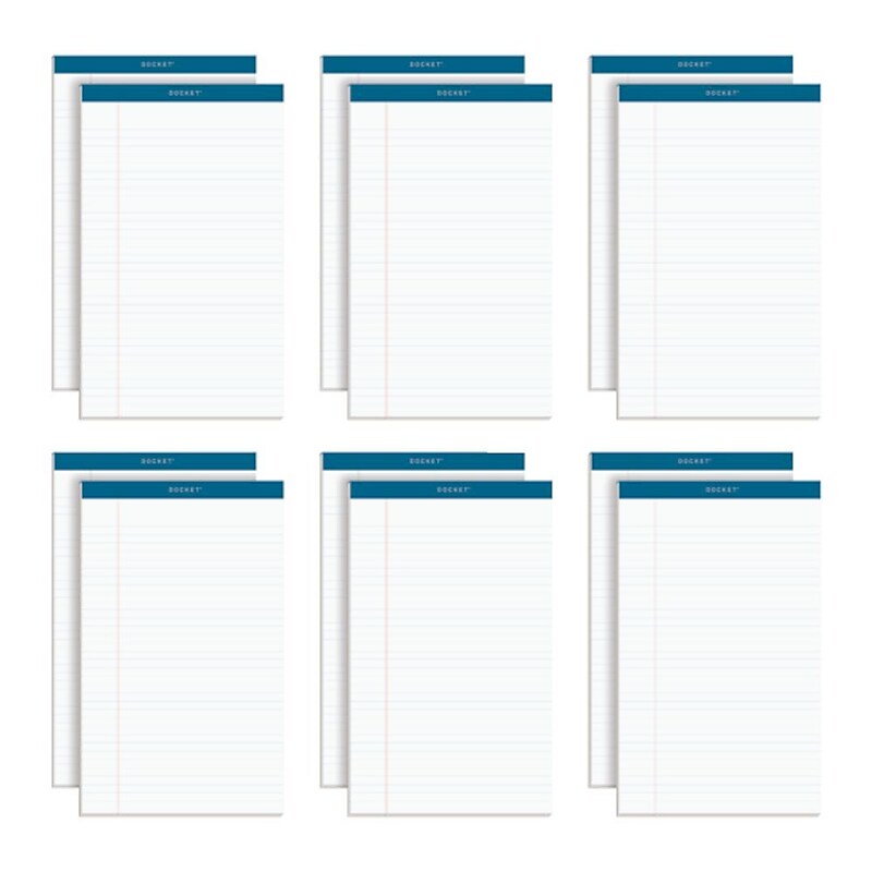 TOPS Docket Writing Pads, 8-1/2" x 14", White, 50 Sheets/Pad, 12 Pads/Pack (63590) image 1
