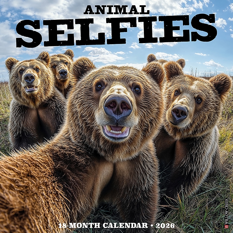 2026 Willow Creek Animal Selfies 12" x 12" Monthly Wall Calendar (49884) image 1