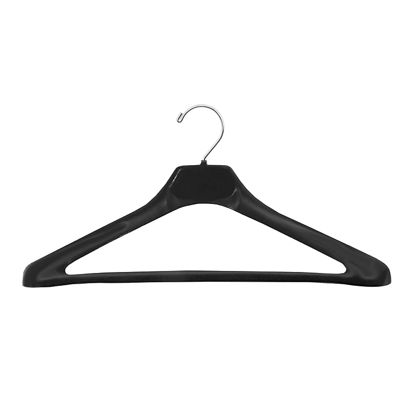 Nahanco 19" Plastic Concave Extra Wide Shouldered Suit Hanger, Black, 50/Pack (H90) image 1