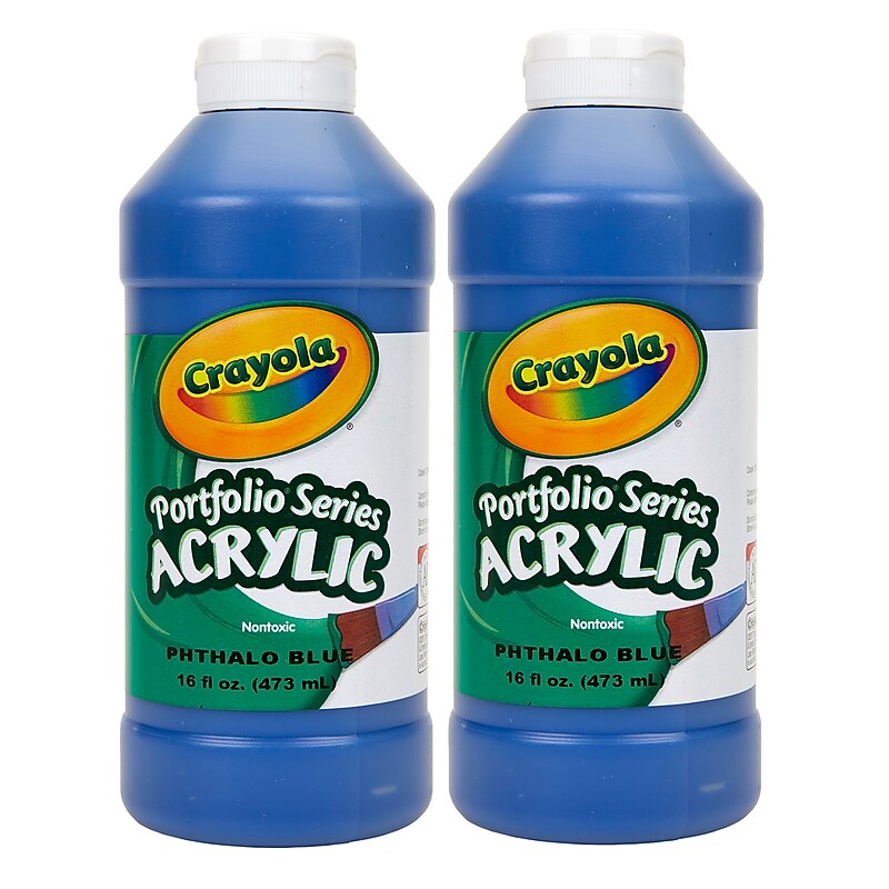 Crayola Portfolio Series Acrylic Paint, Phthalo Blue, 16 oz., 2/Bundle (BIN204016316-2) image 1