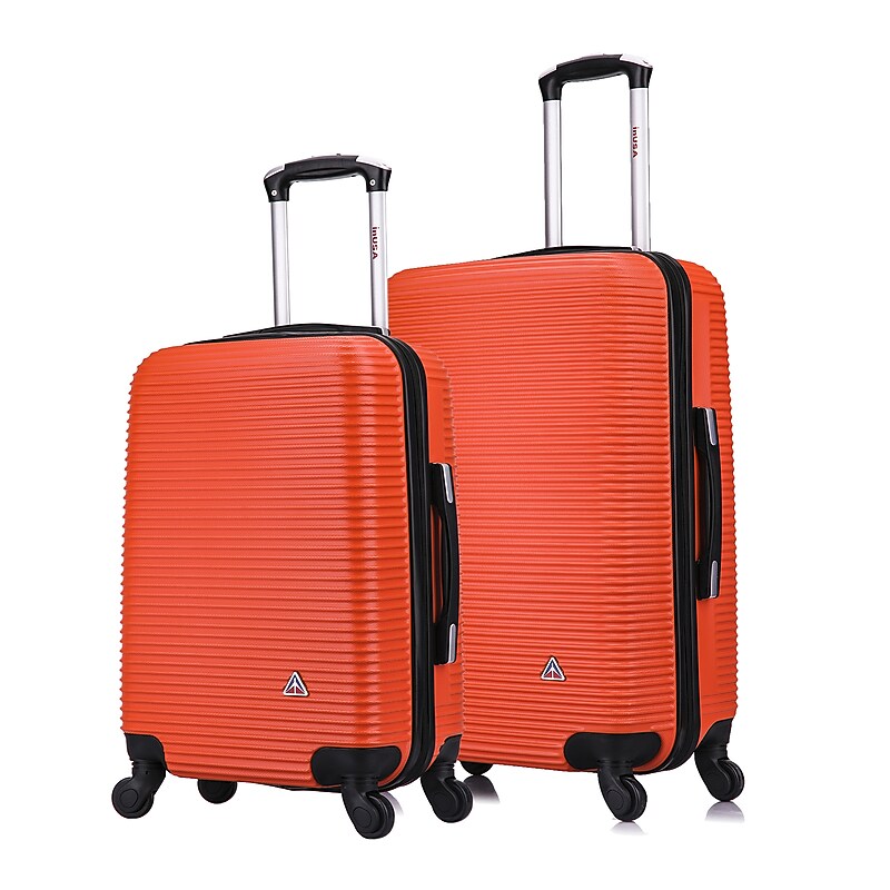 InUSA Royal 2-Piece Hardside Spinner Luggage Set, TSA Checkpoint Friendly, Orange (IUROY0SM-ORG) image 1