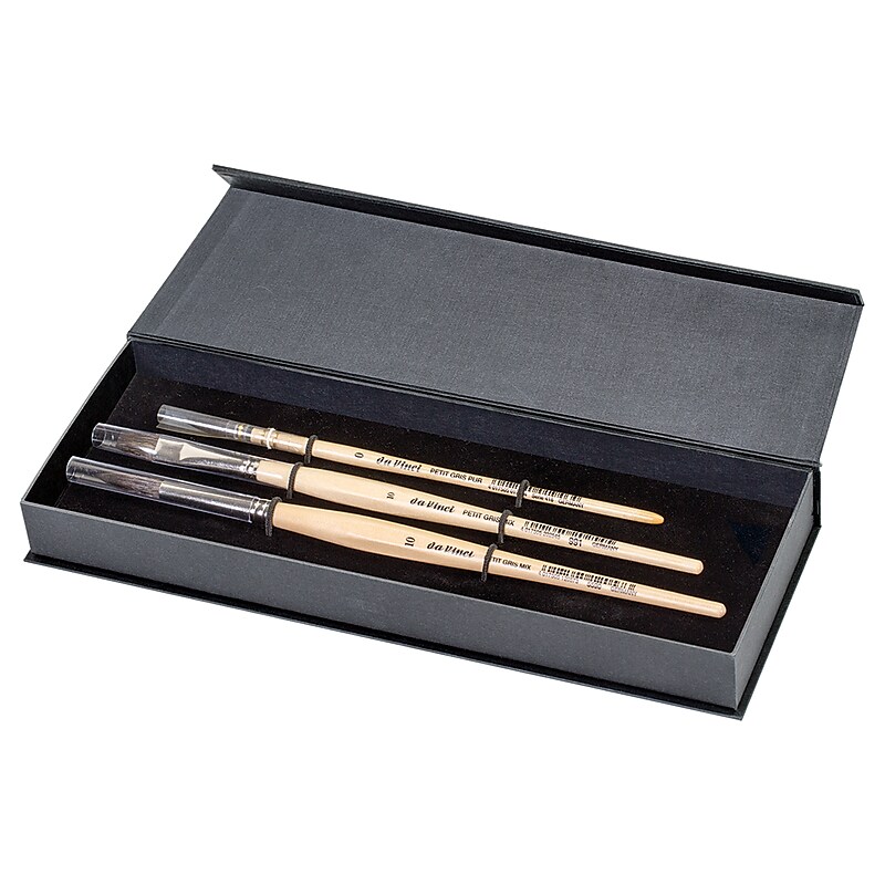 da Vinci PETIT GRIS PUR & MIX Watercolor Natural Blue Squirrel Bristle, Wash Brushes, 3/Pack (DVXVA42510) image 1