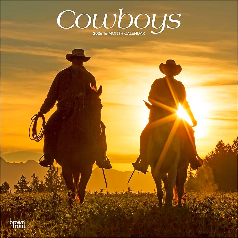 2026 BrownTrout Cowboys 12" x 12" Monthly Wall Calendar (9798330703050) image 1