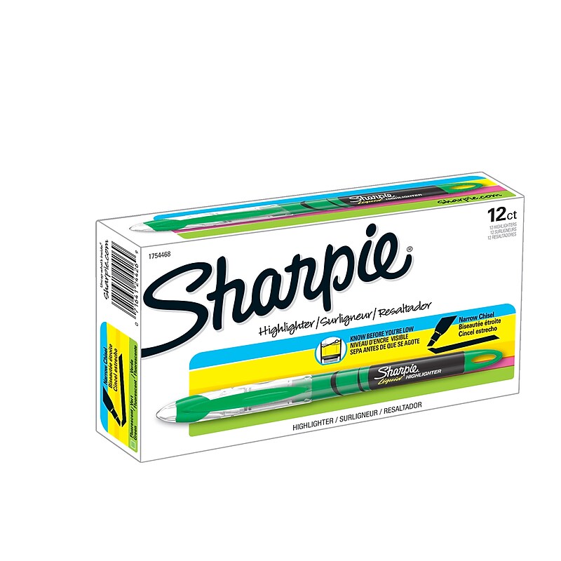 Sharpie Liquid Highlighter, Chisel Tip, Green, Dozen (24426/1754468) image 1