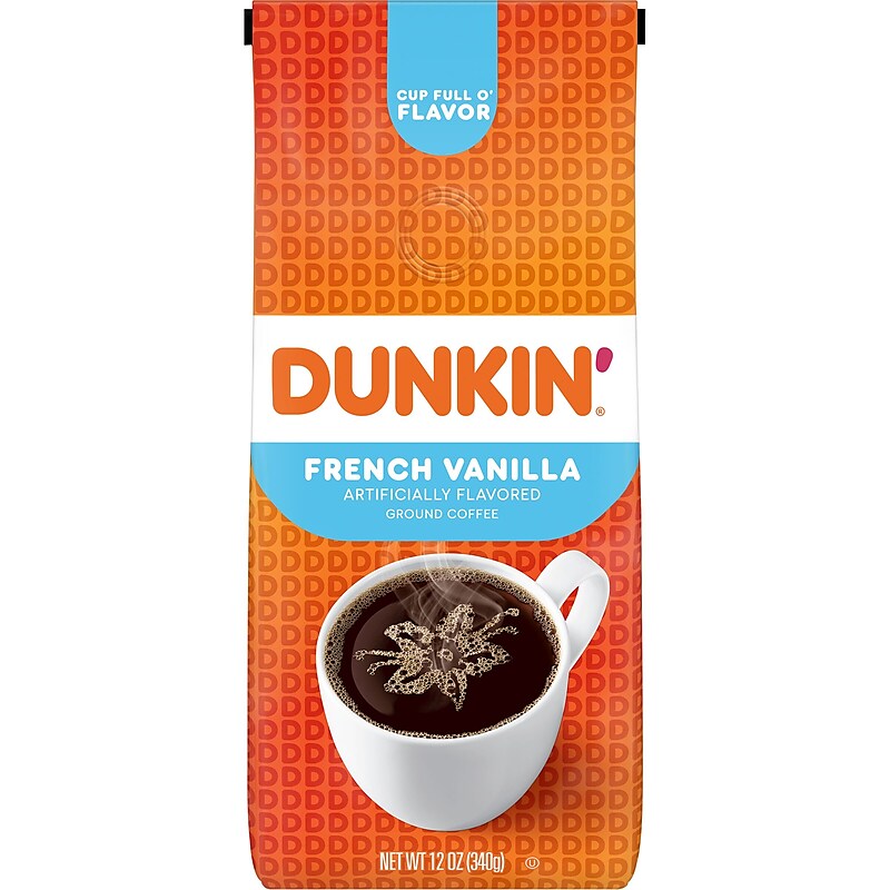 Dunkin' French Vanilla Ground Coffee, Medium Roast, 12 oz., Each (SMU00047) image 1