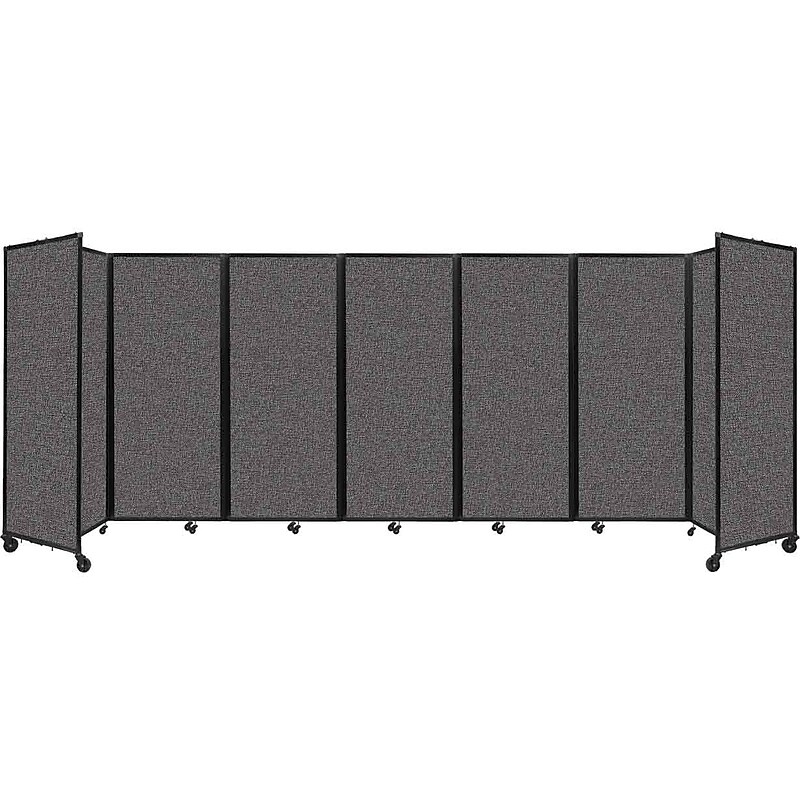 Versare The Room Divider 360 Freestanding Folding Portable Partition, 82"H x 234"W, Charcoal Gray Fabric (1182707) image 1