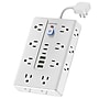 Overtime OS70 22-in-1 Multi-Port 16-Outlet 3 USB-A 3 USB-C Ports Power Strip, White (OADOS70)~#|#~225E9728-E592-4592-8C447AD97E74DFD7_sc7