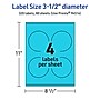 Avery Laser/Inkjet Multipurpose Circle Labels, 3.5" Dia., Bright Blue, 320/Box (94514)~#|#~2266ADB5-6A74-4A14-9C6C93537E5F8FFB_sc7