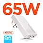 HyperGear SpeedBoost 65W Dual-USB-C Slim GaN Laptop Charger, White (16131)~#|#~226DB908-C923-417E-B7A5FFFD1A573CB0_sc7