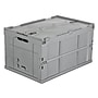 Mount-It! 68.68 Quart Folding Storage Crate with Hinged Lid, Plastic, Gray (MI-908)~#|#~2271B613-F838-4DE6-9391F12160FCA69B_sc7