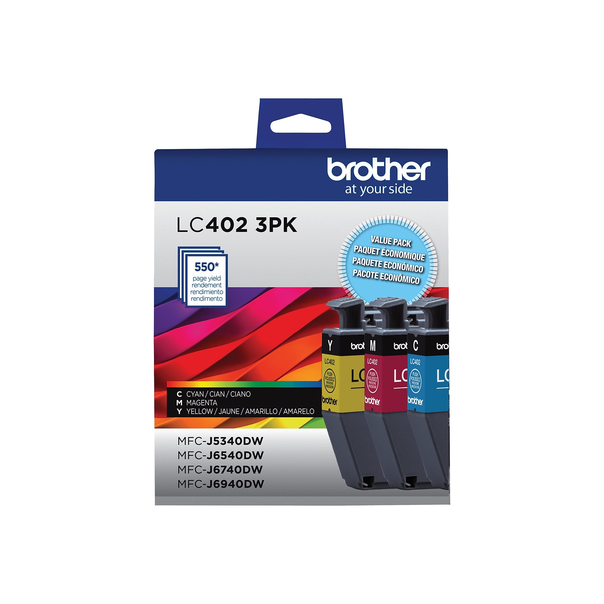 Brother LC402 Assorted Colors Standard Yield Ink Cartridges, 3/Pack (LC4023PKS) Sansujyuku sansujyuku.com