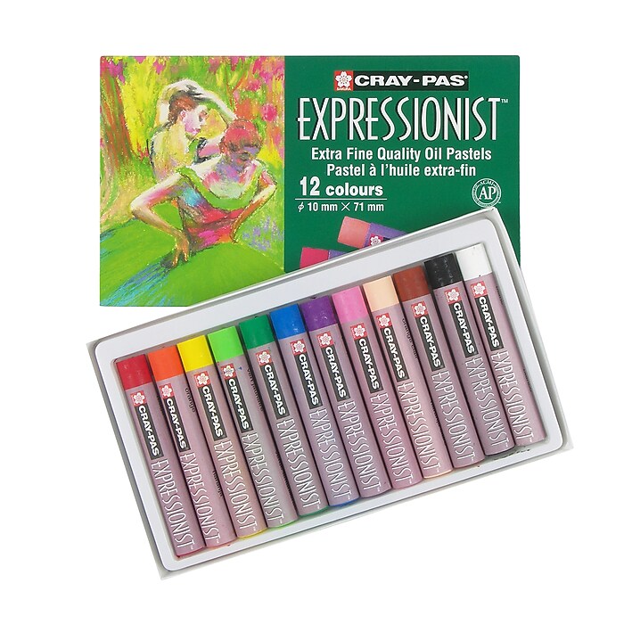 Sakura Cray-Pas Expressionist Oil Pastels, Assorted Colors, 12/Set