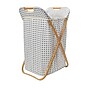 Household Essentials Bamboo X‑Frame Hamper with Cross Pattern, Black/White (HH2314-1)~#|#~228A0AA9-953F-473A-A4E63DCD9AF197A5_sc7