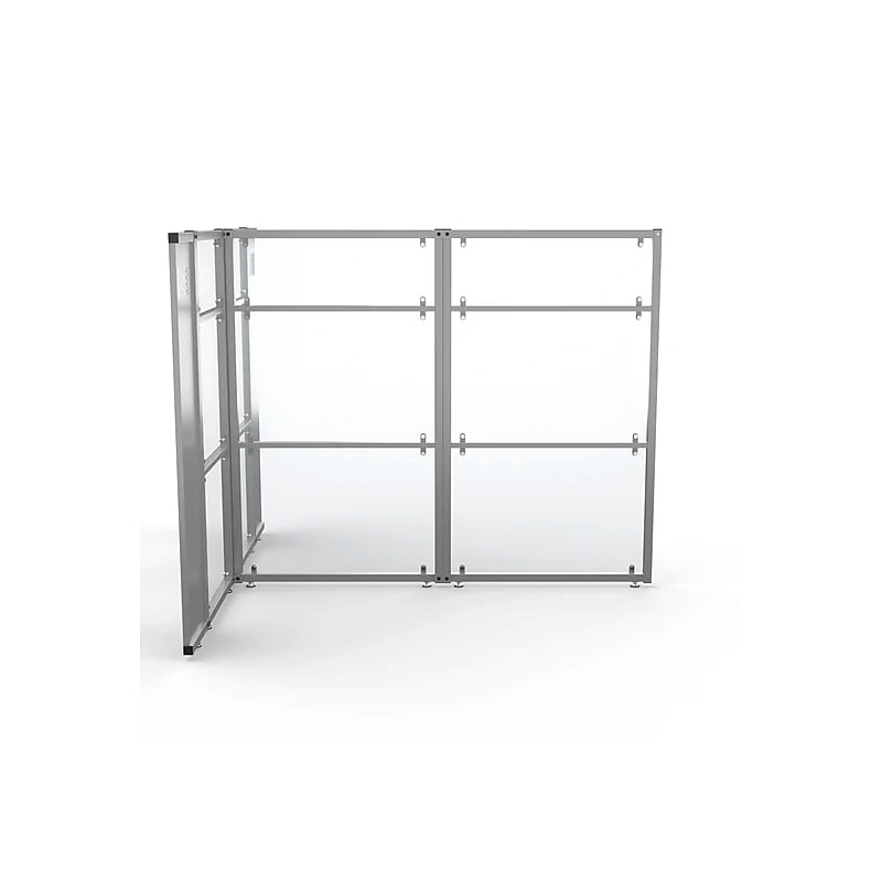 VersaDesk WorkNest 66"H x 79.5"W T-Shaped Cubicle Panel Workstation, Silver (WNCT-7296-S) image 1