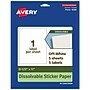 Avery Dissolvable Rectangle Multipurpose Labels, 8.5" x 11", Off-white, 5/Pack (94269)~#|#~228D26F6-59D2-4F5C-8D194A8C08C97351_sc7