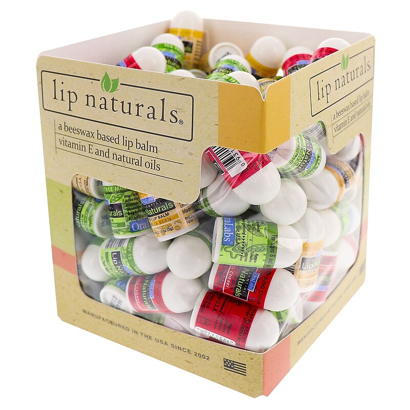 Lip Naturals Beewax Based Lip Balm with Vitamin E, Assorted Flavors, 100/Box (950FB) image 1