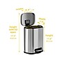 HLS Commercial Stainless Steel Trash Can with Hinged Lid, 1.32-Gallon, Silver (HLSS01RFR)~#|#~2292E8CF-4432-4141-8CC4576B43743FC7_sc7