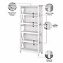 Bush Furniture Key West 5-Shelf 66"H Bookcase, Pure White Oak (KWB132WT-03)~#|#~229316C7-BEE9-42E8-BC1DB4E5AC84CB0A_sc7