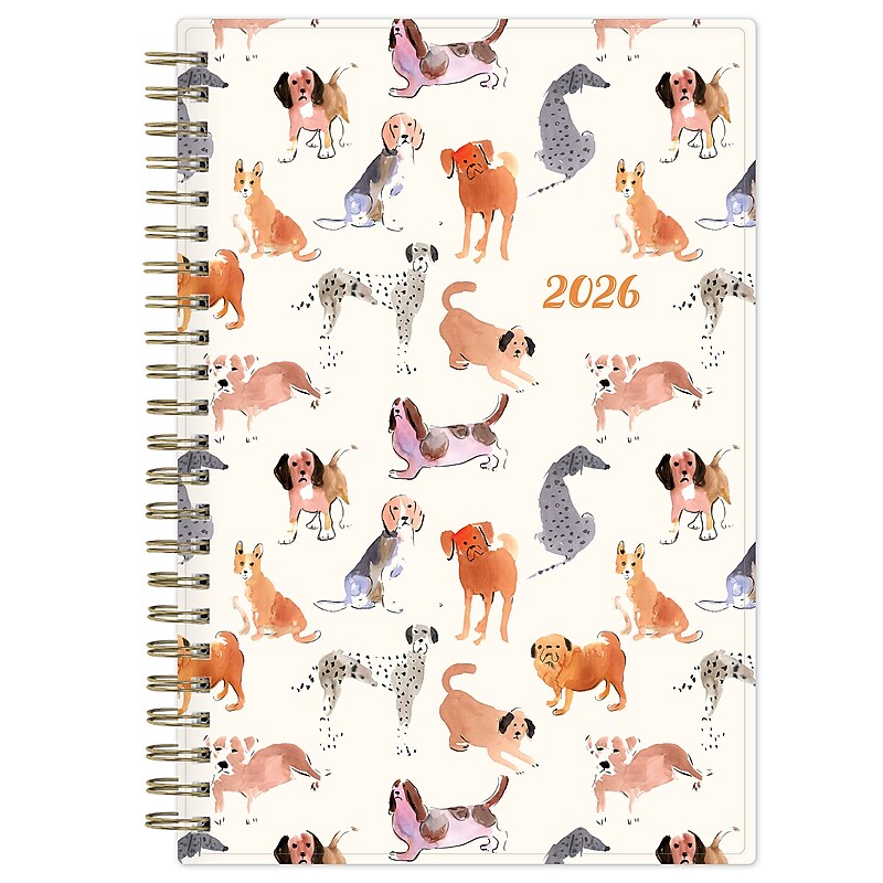 2026 Blue Sky Dogapalooza 8" x 5" Weekly & Monthly Personal Organizer, Plastic Cover (158061) image 1