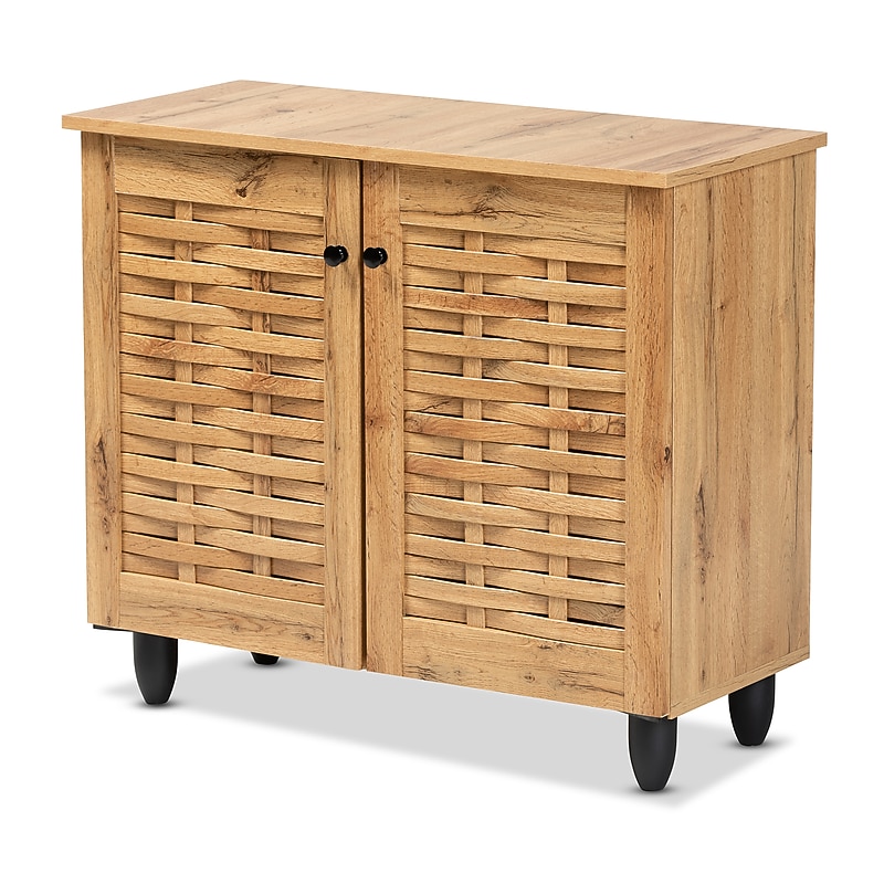 Baxton Studio Winda Shoe Cabinet, Oak Brown and Black (189-11987-HiT) image 1