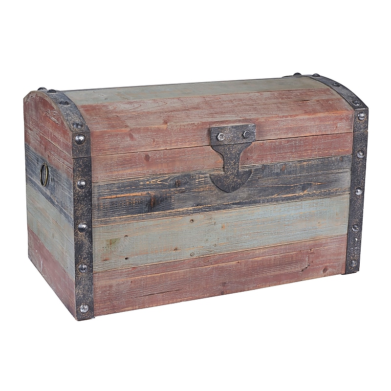 Household Essentials Large Wooden Storage Trunk (HH9507-1) image 1