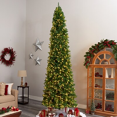 Slim Green Mountain Pine Artificial Christmas Tree