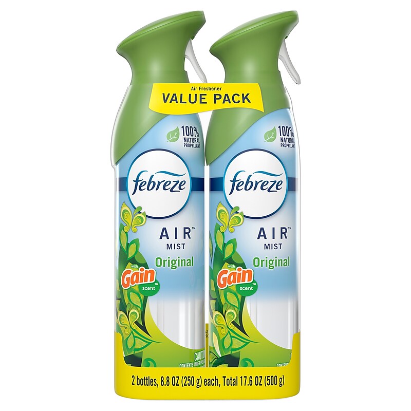 Febreze Odor-Fighting Air Freshener Aerosol, Gain Original Scent, 8.8 oz., 2/Pack (97810) image 1