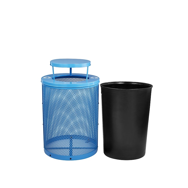 Alpine Industries 4460 Steel Mesh Recycling Bin, 36 Gallon, Blue (ALP4460-01-D) image 1