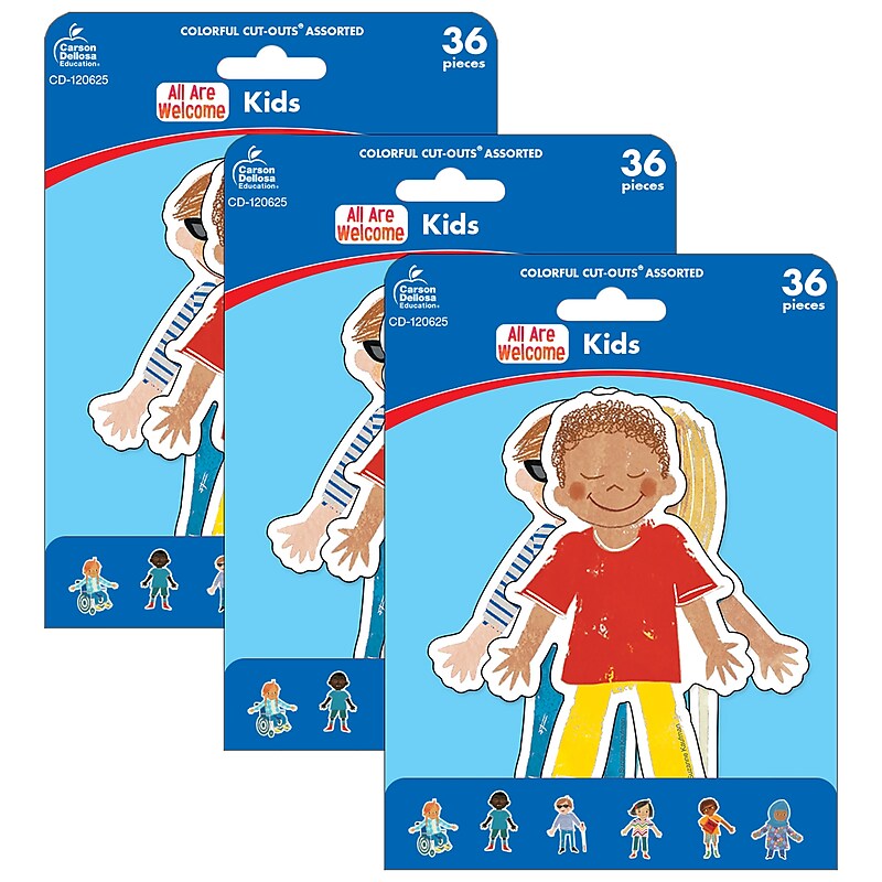 Carson Dellosa Education All Are Welcome Kids Cut-Outs, 36 Per Pack, 3 Packs (CD-120625-3) image 1