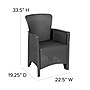 Flash Furniture Seneca Faux Rattan Plastic Chair Set with Matching Side Table, Dark Gray (DADSF32PSET)~#|#~22BD757A-198D-4C8F-86670EBD67ADAEBE_sc7