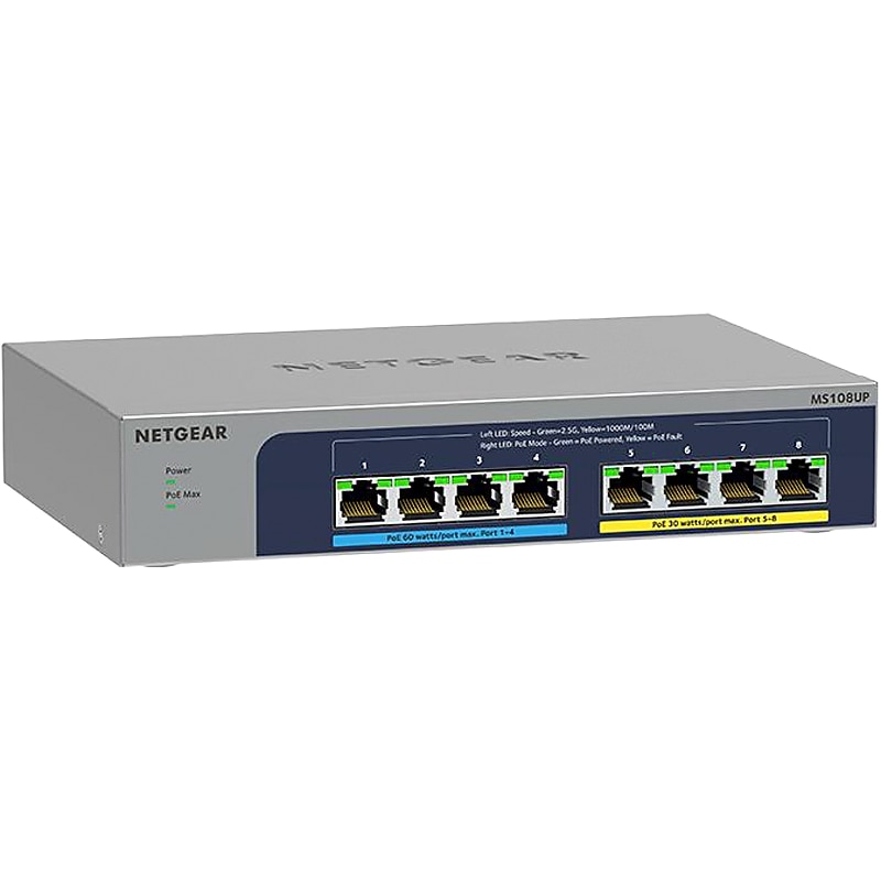 Netgear 8-Port Unmanaged Switch, Gray (MS108UP-100NAS) image 1