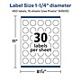 Avery Laser/Inkjet Circle Multipurpose Labels, 1.25" Dia., White, 450 Labels/Pack (94505)~#|#~22C85EB1-6CA2-4C20-A362C6436BD59786_sc7