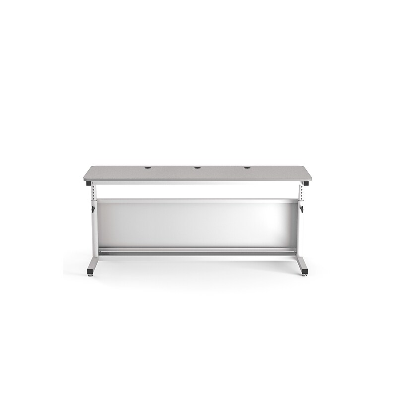 VersaDesk Deluxe 72"W Manual Adjustable Standing Computer Table, Grey/White (CTL7224-WG) image 1