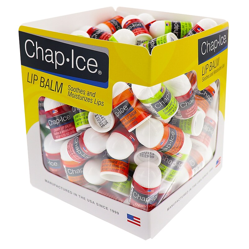 Chap-Ice Lip Balm Soothes and Moisturizes Lips, Assorted Flavors, 100/Box (840FB) image 1