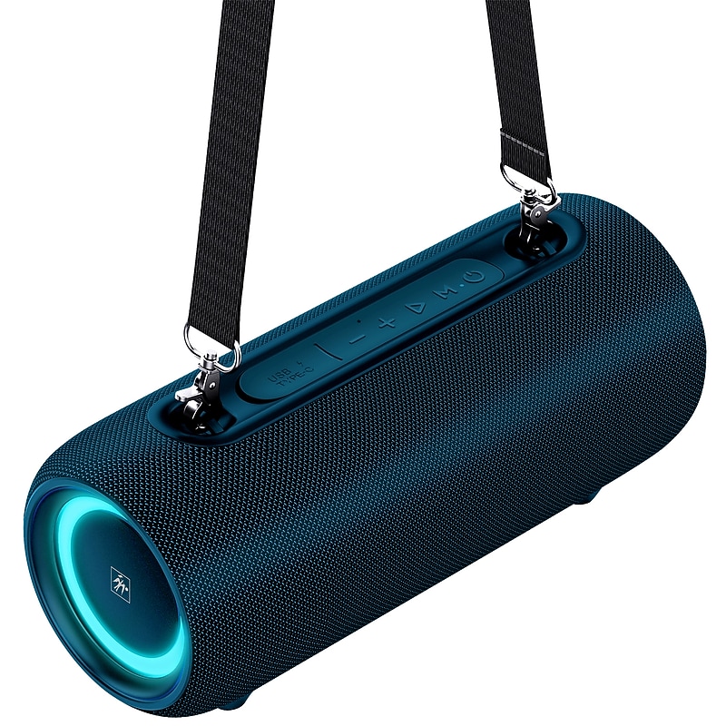 STUDIO PRO by FISHER Torrent Pro Wireless Bluetooth FM Radio LED Boom Box & Speakerphone, Water Resistant, Navy Blue (SBX950NB) image 1