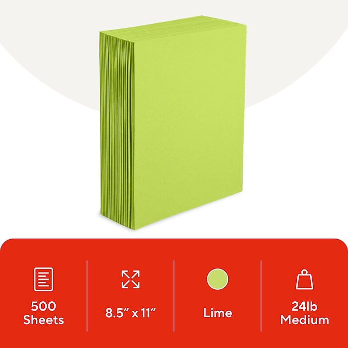 Staples Brights Multipurpose Paper, 24 lbs., 8.5