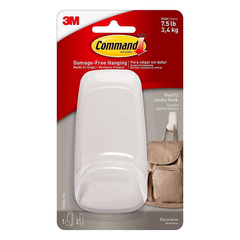 Command Jumbo Hook, 7.5 lb., White (17088Q-ES) image 1