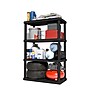 Iris 4-Shelf Plastic Shelving Unit, 55.8" x 35.9" x 17.9", Black (140099)~#|#~22FB2315-3C52-416B-BC35D125AE84D9B0_sc7