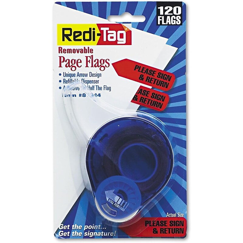 Redi-Tag Arrow Message Page Flags "Please Sign and Return" Flag, Paper, 120 Flags/Pack (RTG81344) image 1