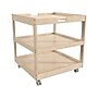 Flash Furniture Bright Beginnings Mobile 2-Section Storage Cart, 26.5"H x 23.5"W x 23.5"D, Brown (MK-ME14795-GG)~#|#~22FCB122-622E-488D-A3CF8126B969CE66_sc7