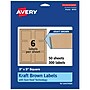 Avery Square Labels, 3" x 3", Kraft Brow, 300 Labels/Box (94101)~#|#~22FE7782-6ED7-4E5C-8F2BB841F89FF250_sc7