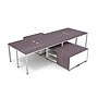 Boss Office Products Simple System 120"W 4-Person Workstation Desk Bundle, Driftwood, 4/Set (SGSD017-101)~#|#~2300FCC8-D0E7-4645-902656190A2A81B7_sc7