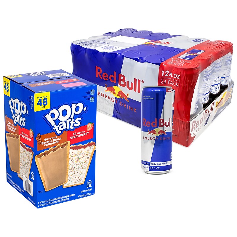 Red Bull Energy Drink Original & Poptarts Brown Sugar Cinnamon Variety Pack, 2/Pack (600-04173) image 1